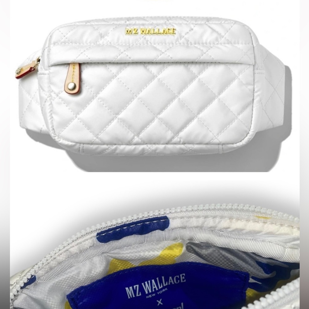 White MZ Wallace Quilted Metro Belt Bag Supergoop collaboration